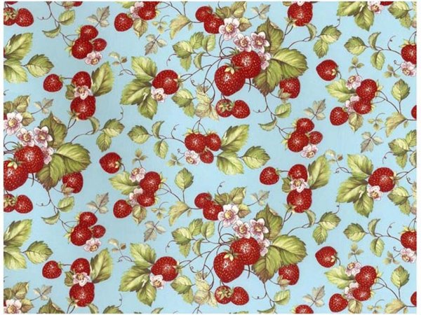 画像1: STRAWBERRY CHINTZ BLUE　（Ｌ） (1)