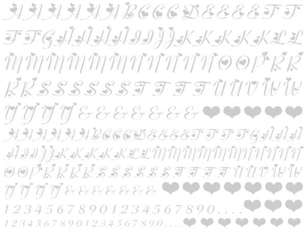 画像1: 【ガラス用】ハートアルファベット大文字 (1)