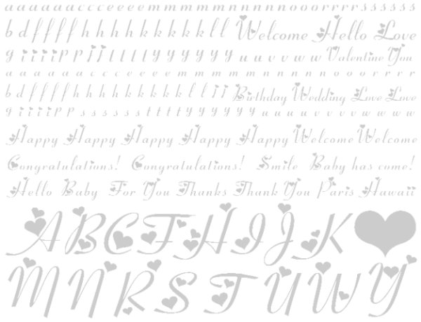 画像1: 【ガラス用】ハートアルファベット小文字 (1)