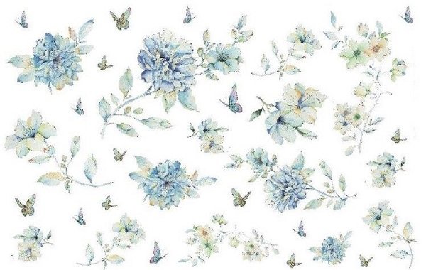 画像1: Water Color Flowers With Butterflies (1)