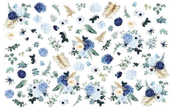 画像1: Classic Blue, White Florals & Greenery (1)