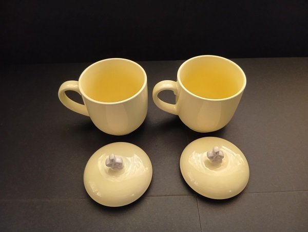 画像2: イエローマグカップ音符ハンドル付　2個セット (2)