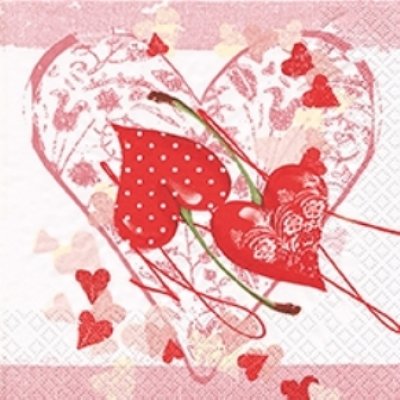 画像1: 【ナプキン】 Cherry Hearts