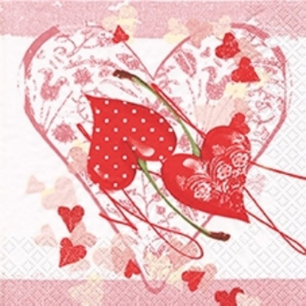 画像1: 【ナプキン】 Cherry Hearts (1)