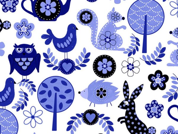 画像1: PATCHWORK FOREST BLUE　（Ｌ） (1)