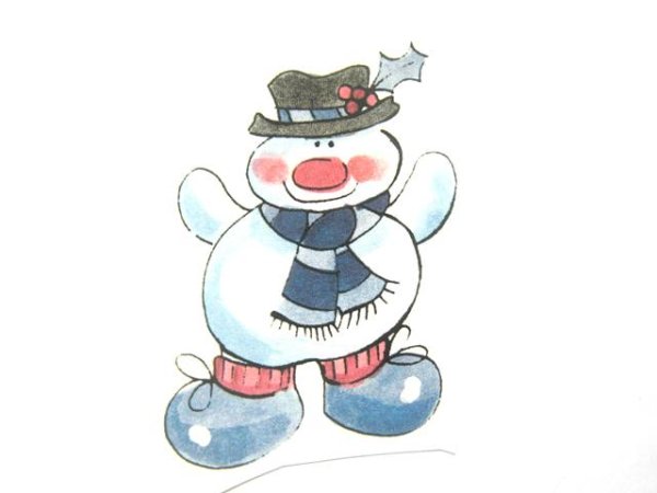 画像1: SNOWMAN WITH HAT (1)