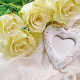 【ナプキン】 WHITE HEART AND ROSES