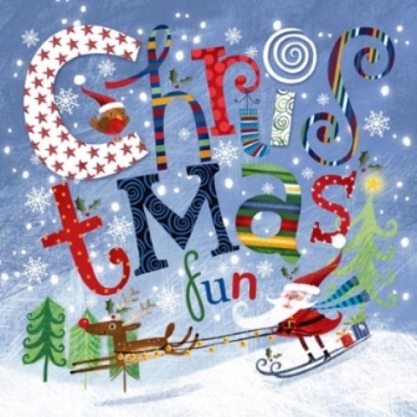 画像1: 【ナプキン】 Santa skiing with Reindeer (1)