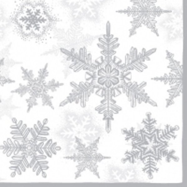 画像1: 【ナプキン】 SNOW CRYSTALS SILVER (1)
