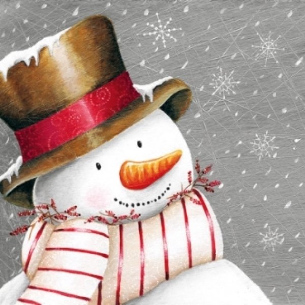 画像1: 【ナプキン】 Smiling Snowman (1)