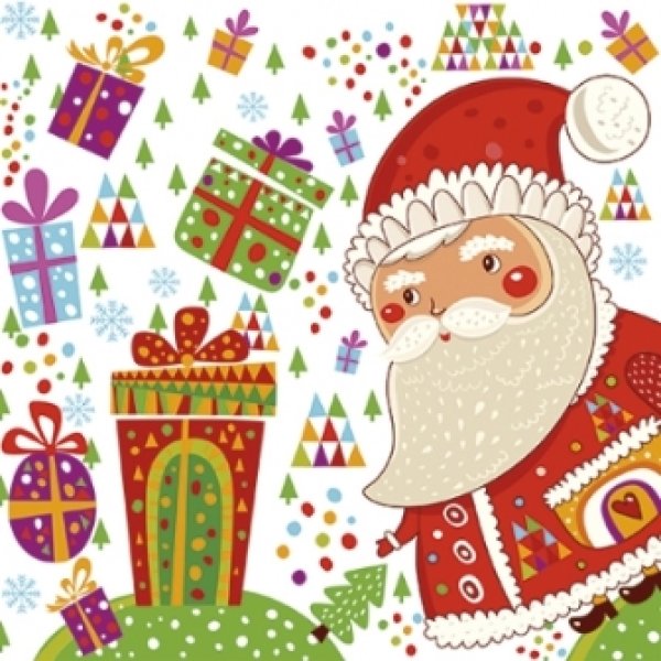 画像1: 【ナプキン】 Santa with Gifts (1)