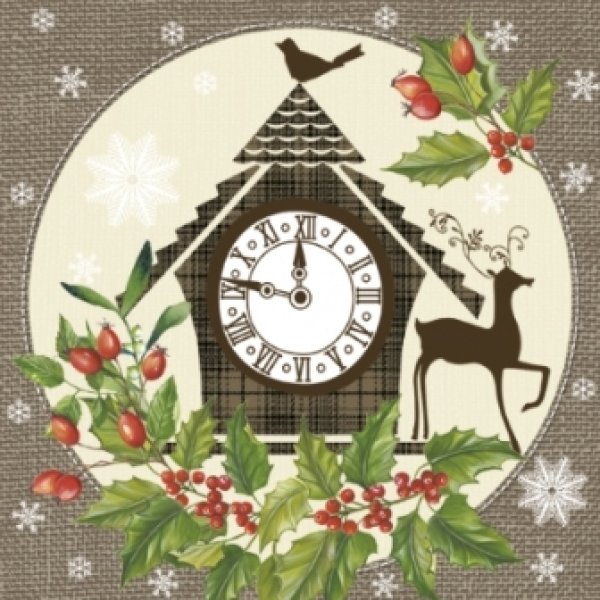 画像1: 【ナプキン】 Christmas Clock (1)