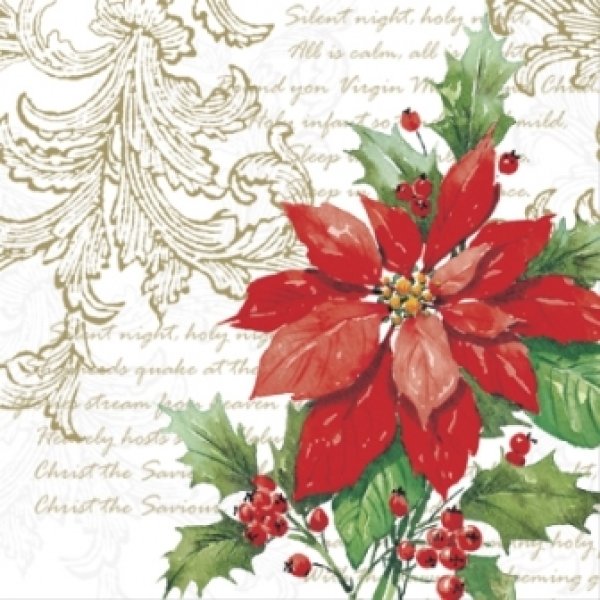 画像1: 【ナプキン】 Stylish Poinsettia white (1)