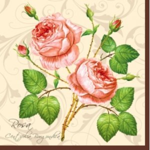 画像: 【ナプキン】 two rosa Roses of crem/rose