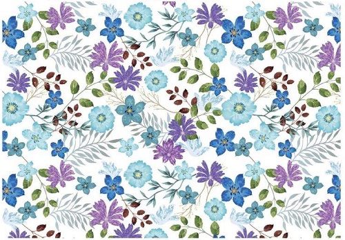 画像1: Blue & Purple Floral